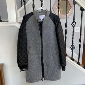 BCBGeneration coat quilted vegan leather sleeves